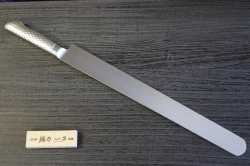 越乃一刀 モリブデン鋼 ステン柄 カステラナイフ390mm – 刃物屋 越乃