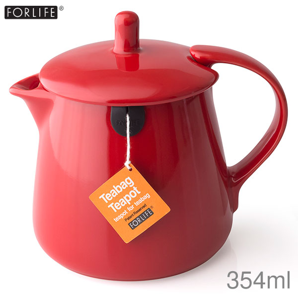 FORLIFE フォーライフ ティーバッグ ティーポット レッド 354ml 硬質陶器