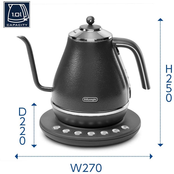 デロンギ アイコナ 温度設定機能付き電気カフェケトル 1L レステージ