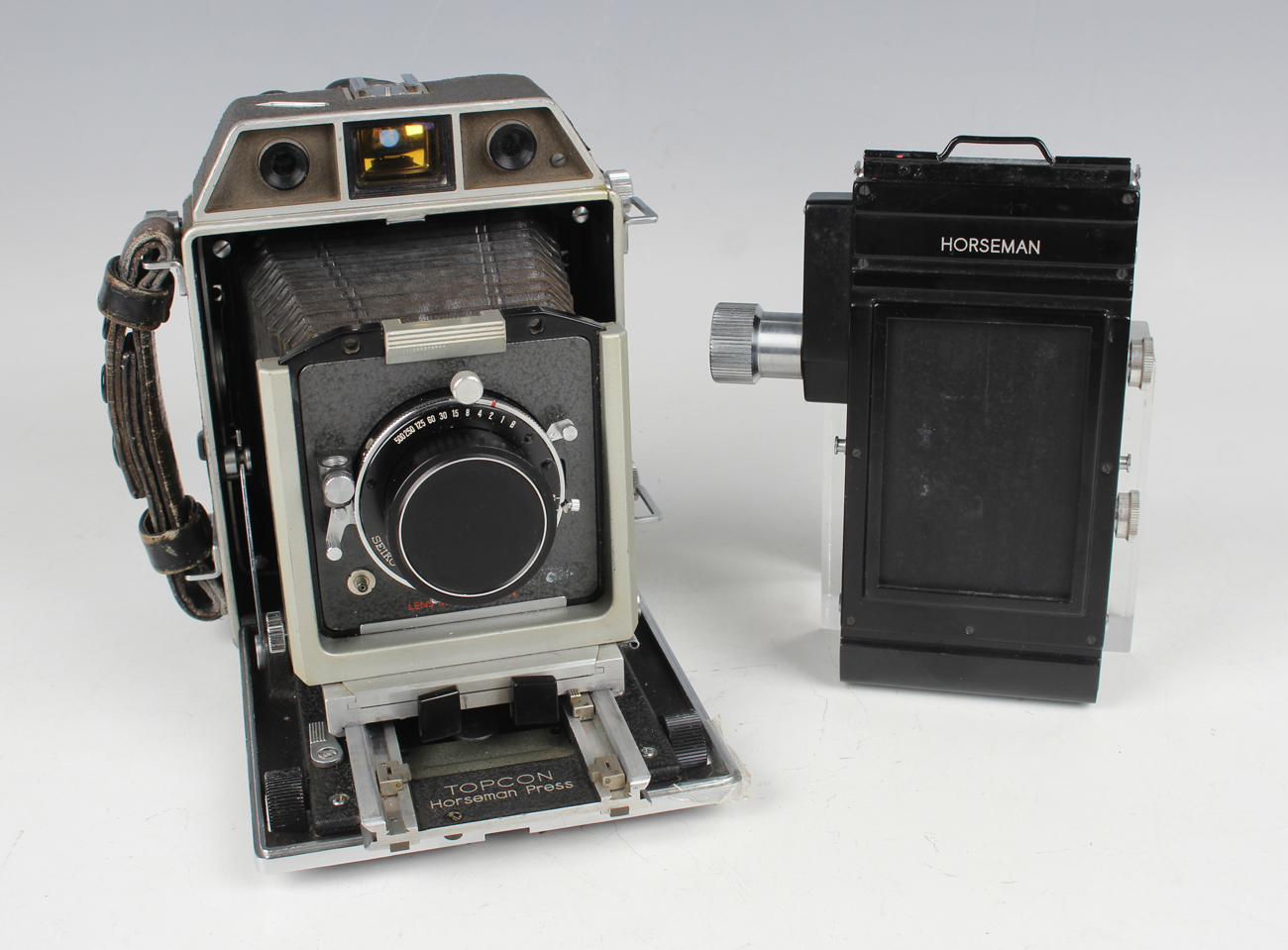 A Topcon Horseman Press camera with Tokyo Kogaku Super Horseman 1