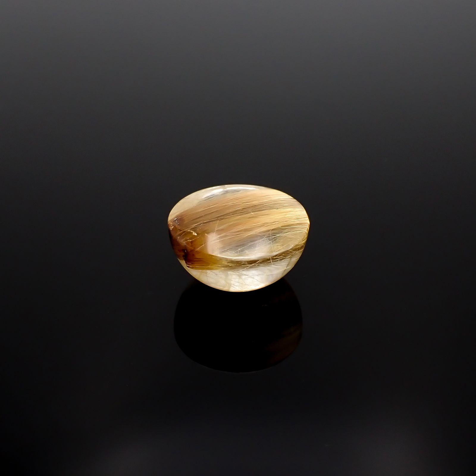 ルチルクォーツキャッツアイ ブラジル産 9.43ct / 12.8x12.8mm前後