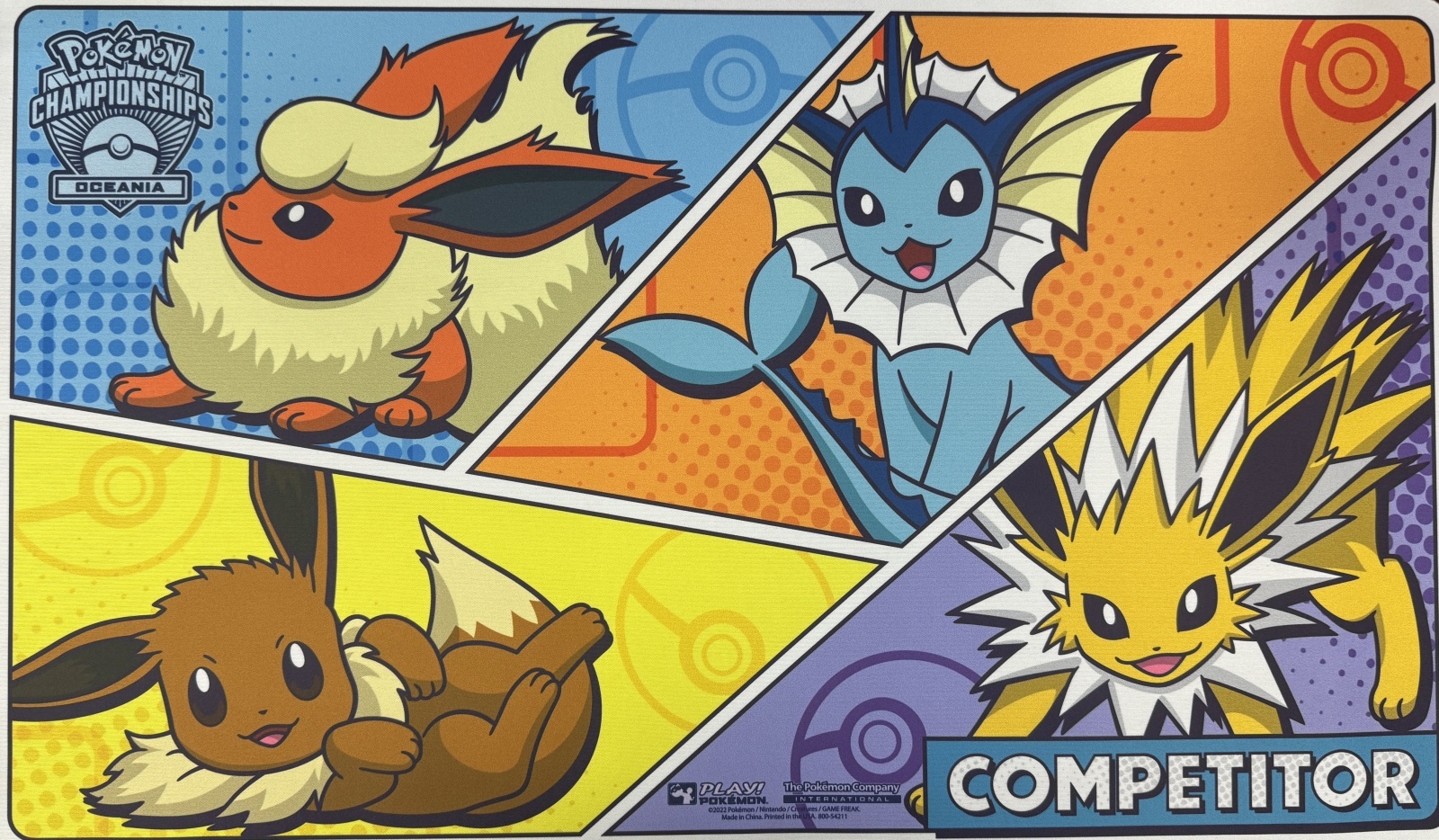 海外プレイマット】イーブイ・ブースター・シャワーズ・サンダース