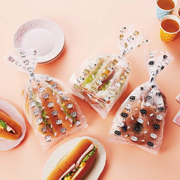 プリントポリ袋 ネコのあつまり [P-3593] : TORUNE／トルネの楽しい