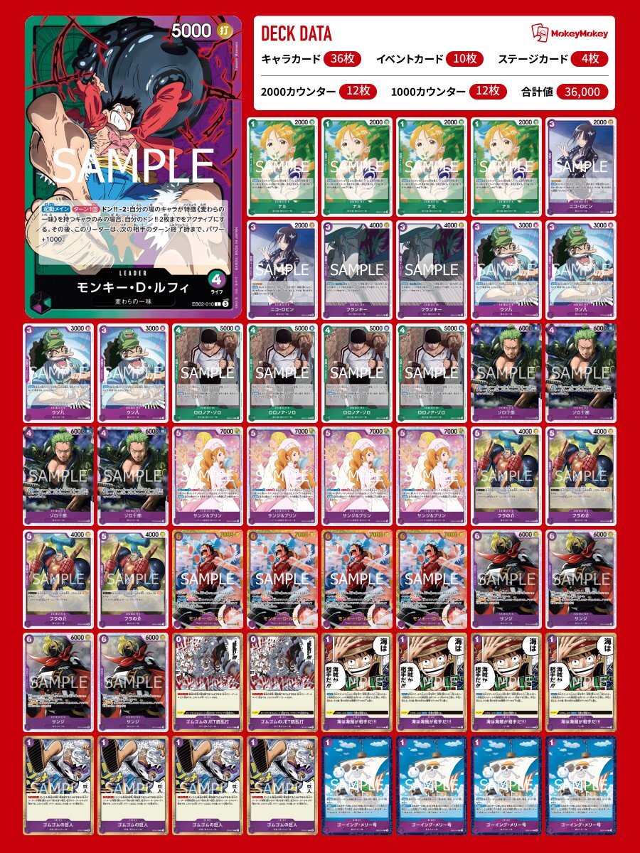 緑紫ルフィデッキパーツ付き