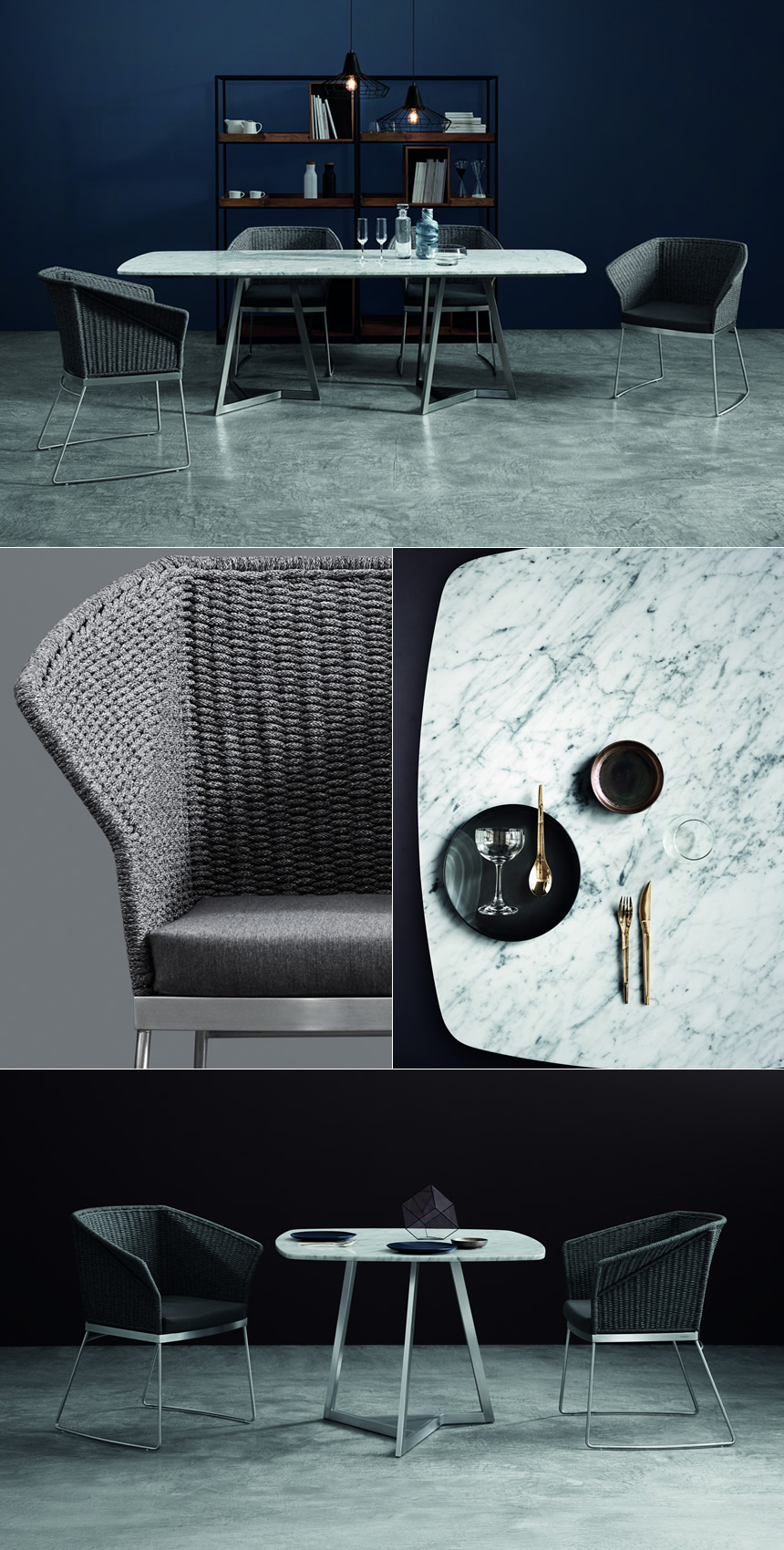 フレジャス レクタングル ダイニングテーブル（大理石天板） （FREJUS