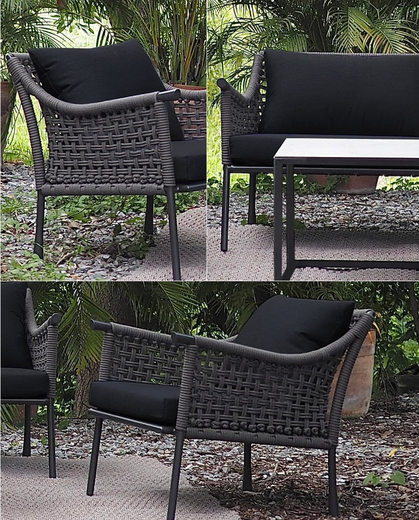 ケルン 耐候性ロープのデザイナーズソファセット （KEL-ST1