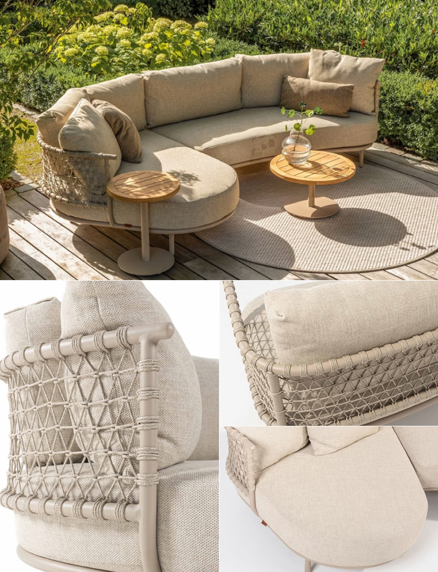 4月下旬お届け予定】 サルデーニャ デザインロープL字ソファセット