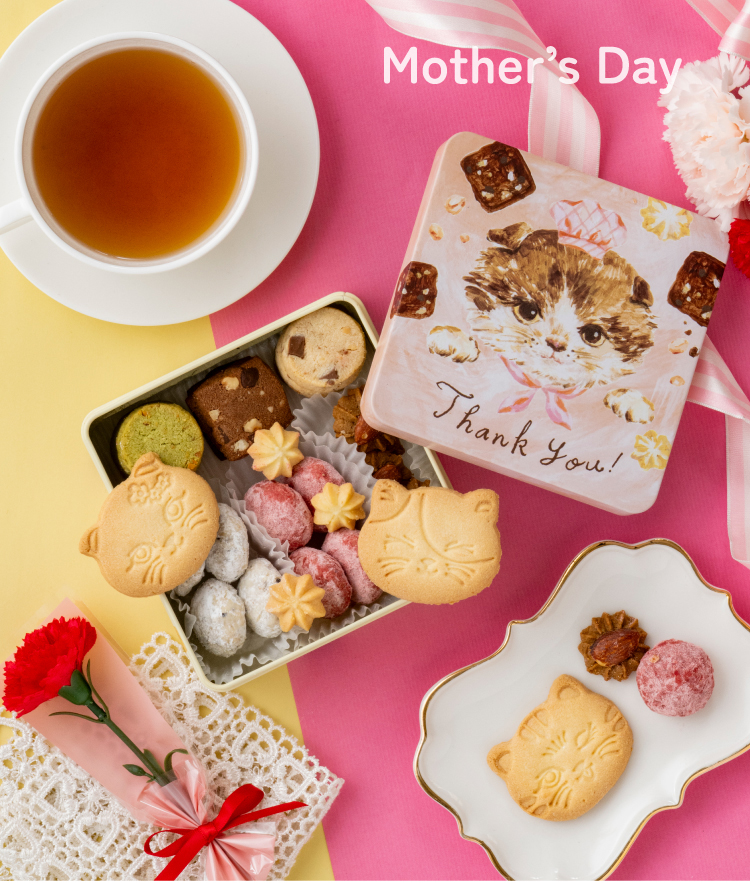 母の日 こねこのこねこねクッキー+贅沢はちみつ紅茶セット | お茶の