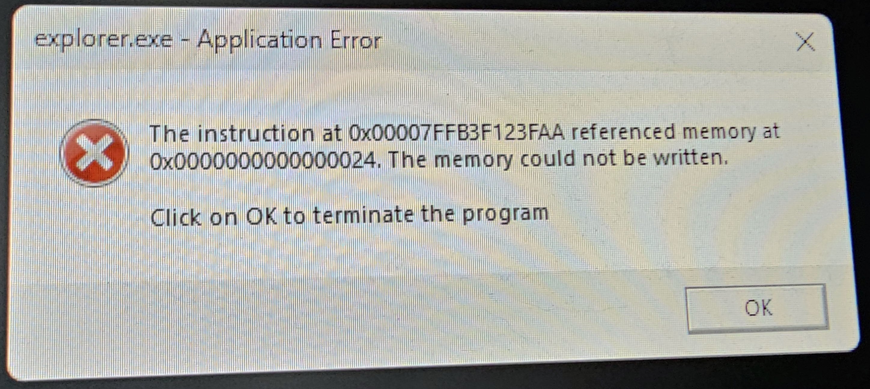 Memory Error When Shutting Down Desktop | Tech Support Forum