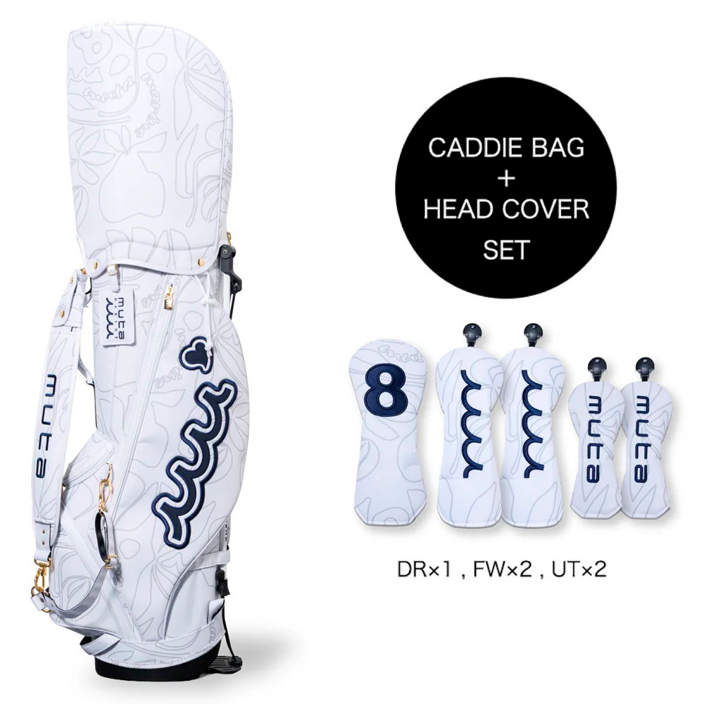 スタンドキャディバッグ＆ヘッドカバーセット（フローラル・ホワイト
