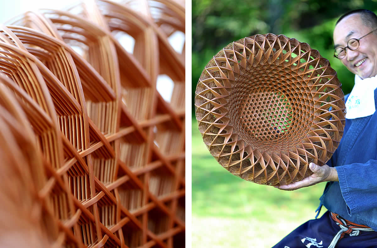 一点限り】 白石白雲斎作 春籠 （Japanese bamboo object by Hakuunsai