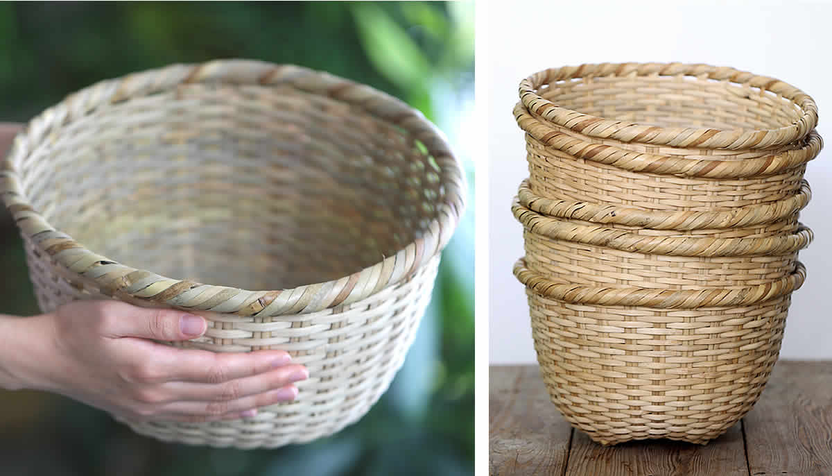 篠竹底編み足付深ざる 29cm | 虎斑竹専門店 竹虎