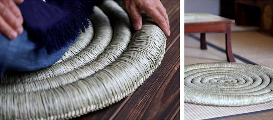 七島藺渦巻円座 65センチ 七島藺を畳一畳分を使い製作されました | 虎