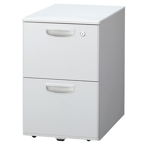 たのめーる】ライオン事務器 LEO オフィスデスク 2段ワゴン 幅395×奥行