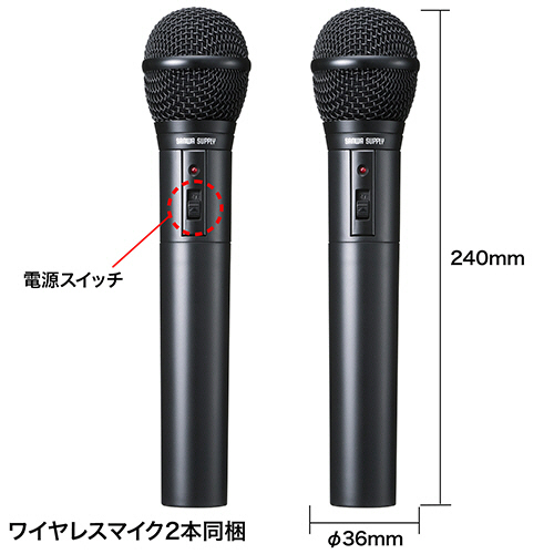 たのめーる】サンワサプライ ワイヤレスマイク付き拡声器スピーカー MM