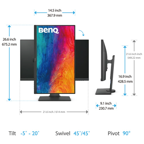 たのめーる】BenQ 27型デザイナー向けモニター PD2705Q 1台の通販