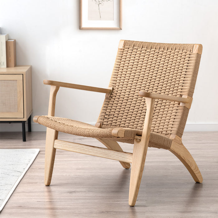 ラウンジチェア 単品 肘付き 天然木 完成品 チェア 椅子 木製 アッシュ