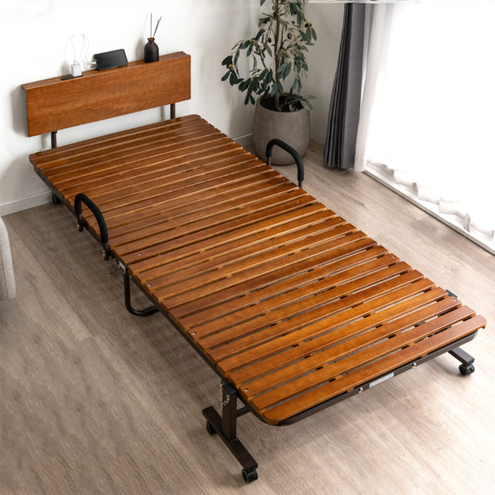 宮付き 折りたたみベッド 2口コンセント付 耐荷重300kg コンパクト 桐