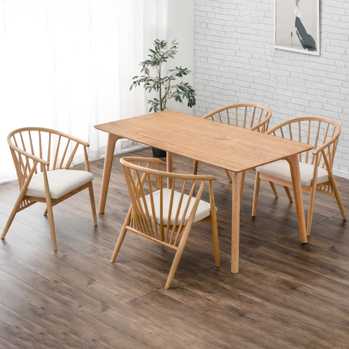 単脚］和モダン ダイニングチェア 単品 完成品 アッシュ 無垢材 肘付き