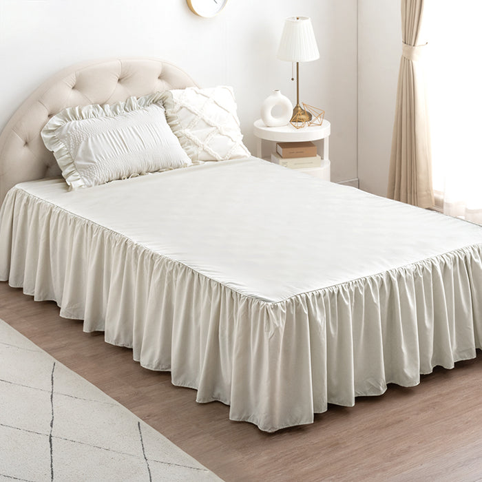 シングル] フリル ボックスシーツ 単品 洗える 抗菌 防臭 防ダニ