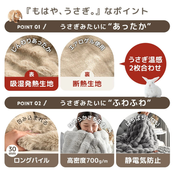 クリアランス】［シングル］もはや、うさぎ。 あったか 2枚合わせ 毛布