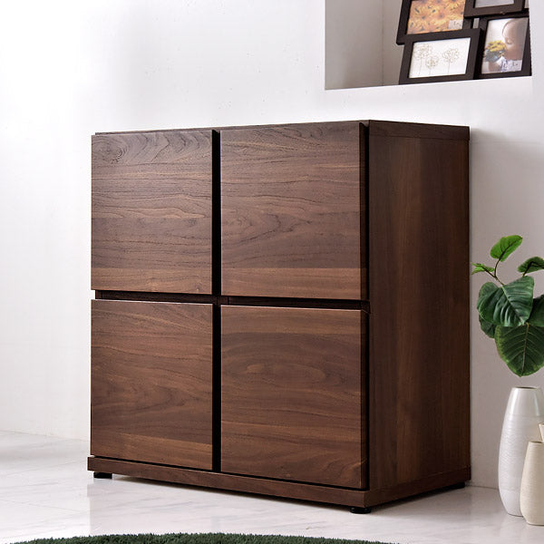 国産 完成品 キャビネット 木製 本棚 大川家具 可動棚 扉付き棚 収納棚