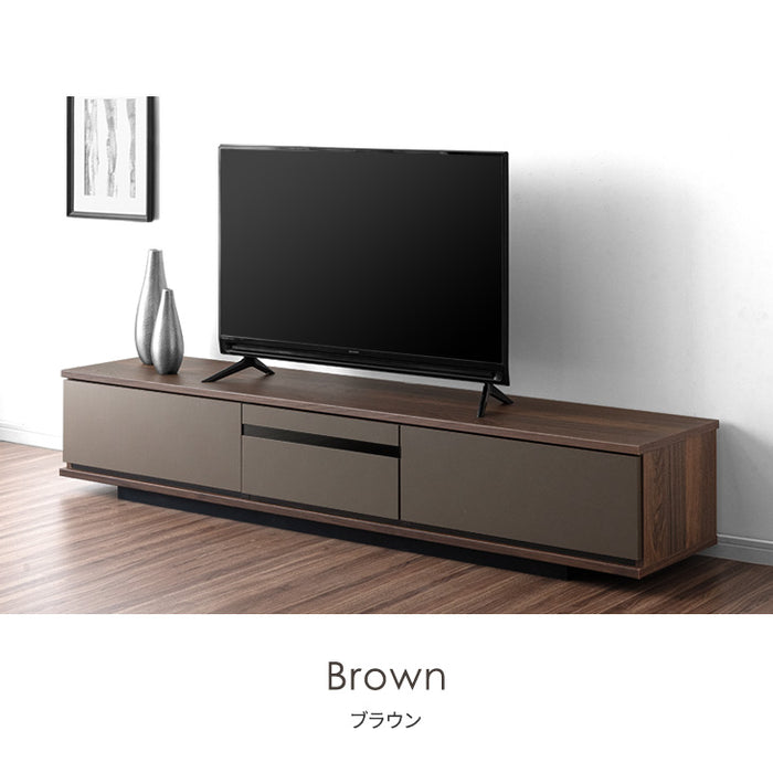 テレビ台 180cm 完成品 日本製 ロータイプ 木目調 レザー調 収納棚【超