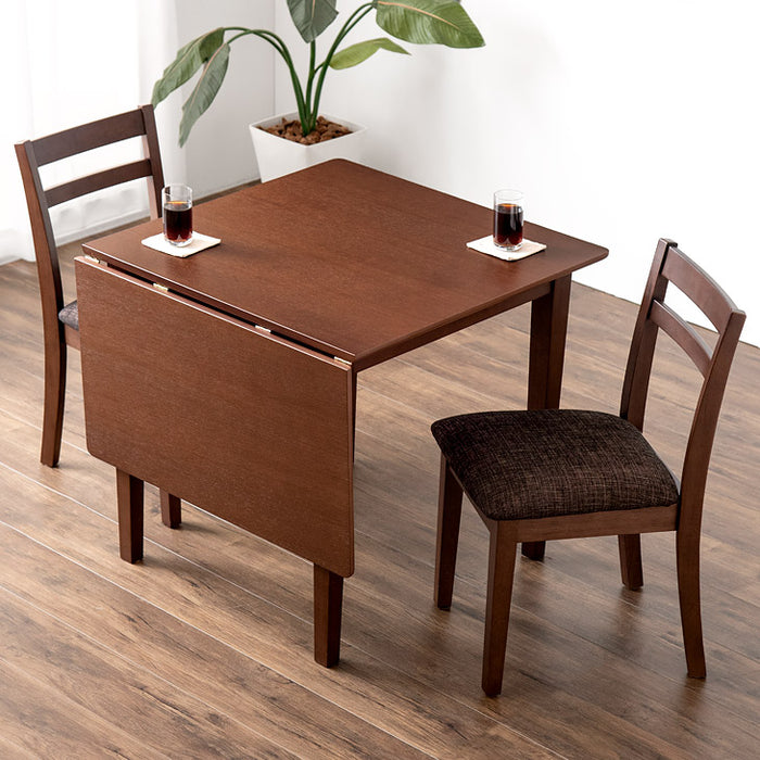 幅75-120cm］バタフライダイニングテーブルセット 2人掛け 伸長式