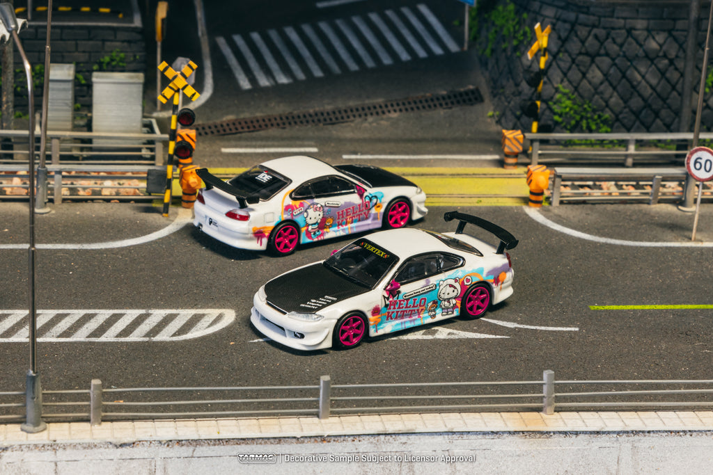 Tarmac Works 1/64 VERTEX Nissan Silvia (S15) Hello Kitty Drift Car - I