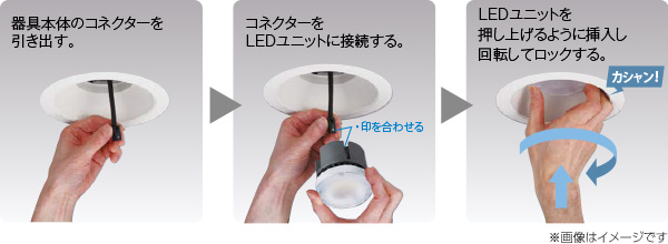 LEDユニット交換形ダウンライト（一般形、傾斜天井用、角形、和風
