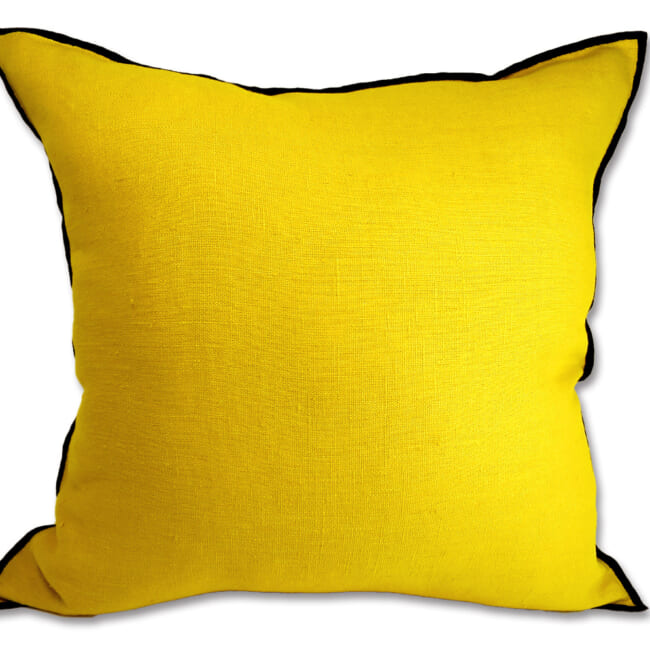 フレンチウォッシュドリネン フレーム オーバーロック クッション