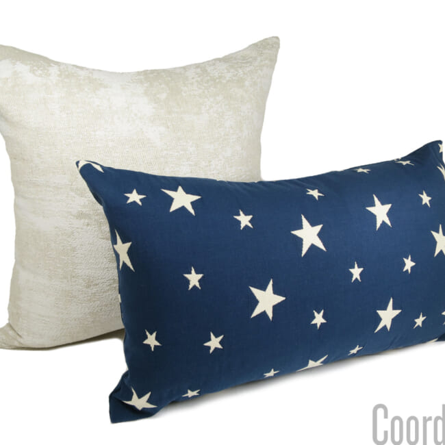 ラルフローレン ファブリック 横長 クッション スター BLUE 50×30cm 中