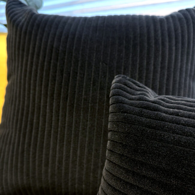 ラルフローレンファブリック コーデュロイ クッションカバー ブラック