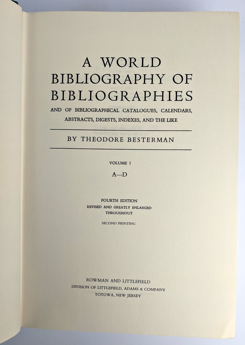 A World Bibliography of Bibliographies (5 Volumes) - The Book