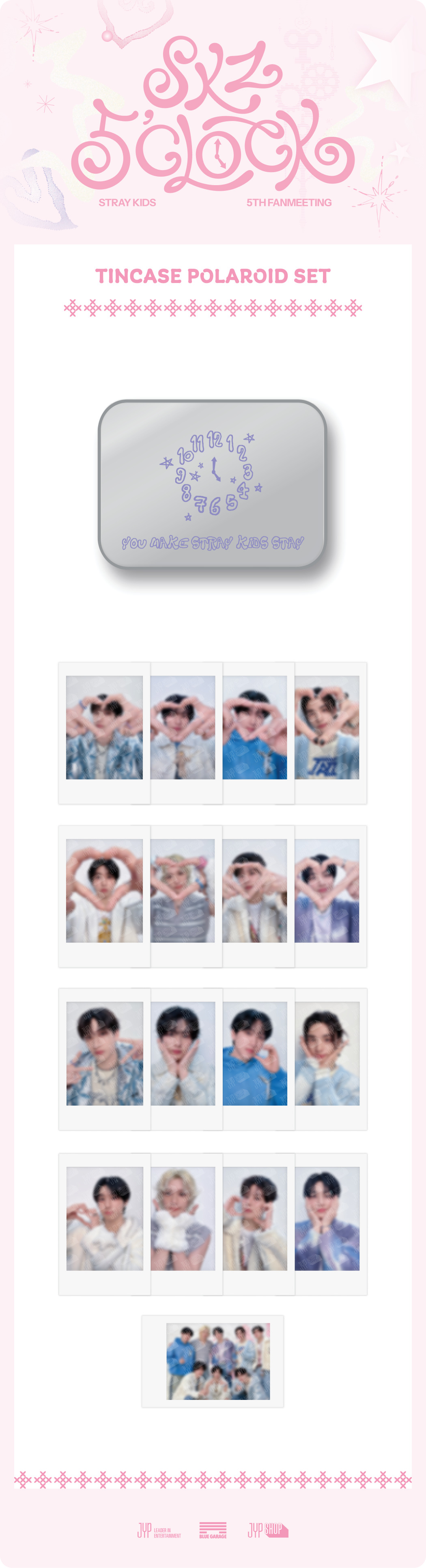 STRAY KIDS OFFICIAL 5TH FANMEETING SKZ 5'CLOCK - TINCASE POLAROID SET