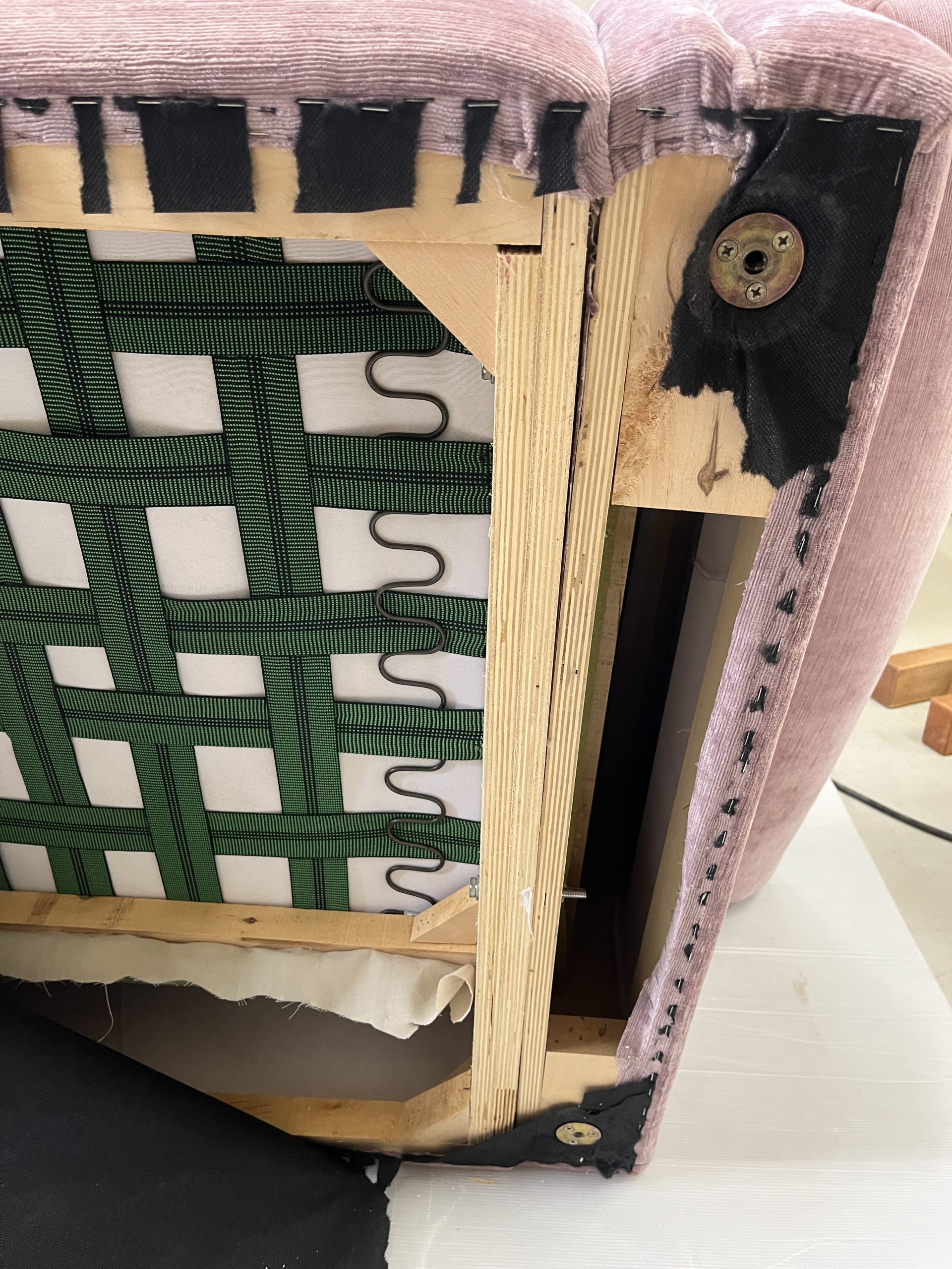 ローラアシュレイ 2Pソファ 生地張替え/クッションウレタン追加