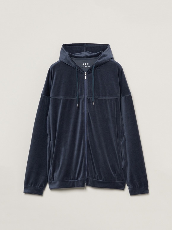 Men's Cotton velour zip up hoodie｜スリードッツ オフィシャル