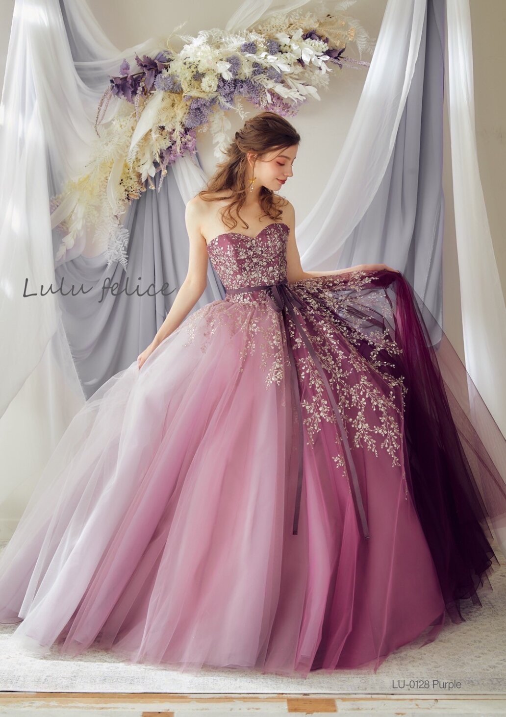 ルルフェリーチェ新作パープルドレス♪【7月末入荷予定