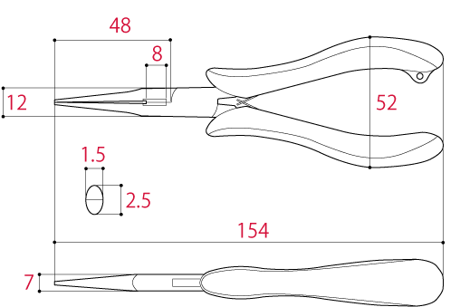 TM-06 先細ラジオペンチ 株式会社ツノダ