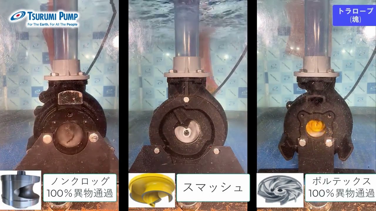 新製品-水中ノンクロッグ型スマッシュポンプ｜ツルミ水EXPO｜鶴見