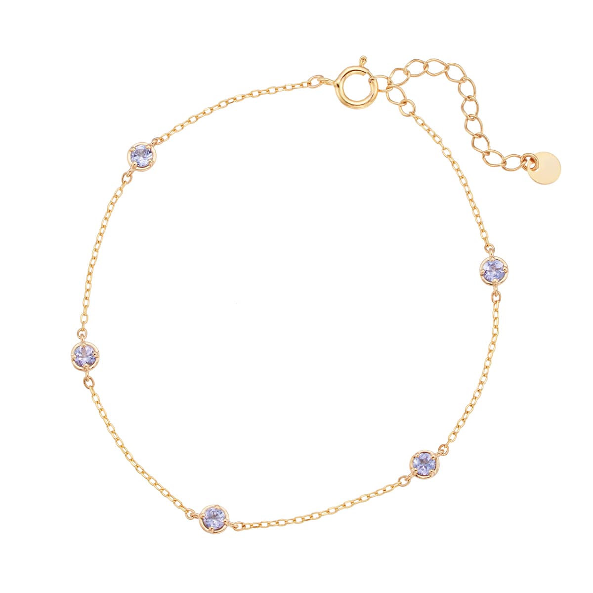 K10イエローゴールドホワイトトパーズブレスレット(RBL553)|TSUTSUMI