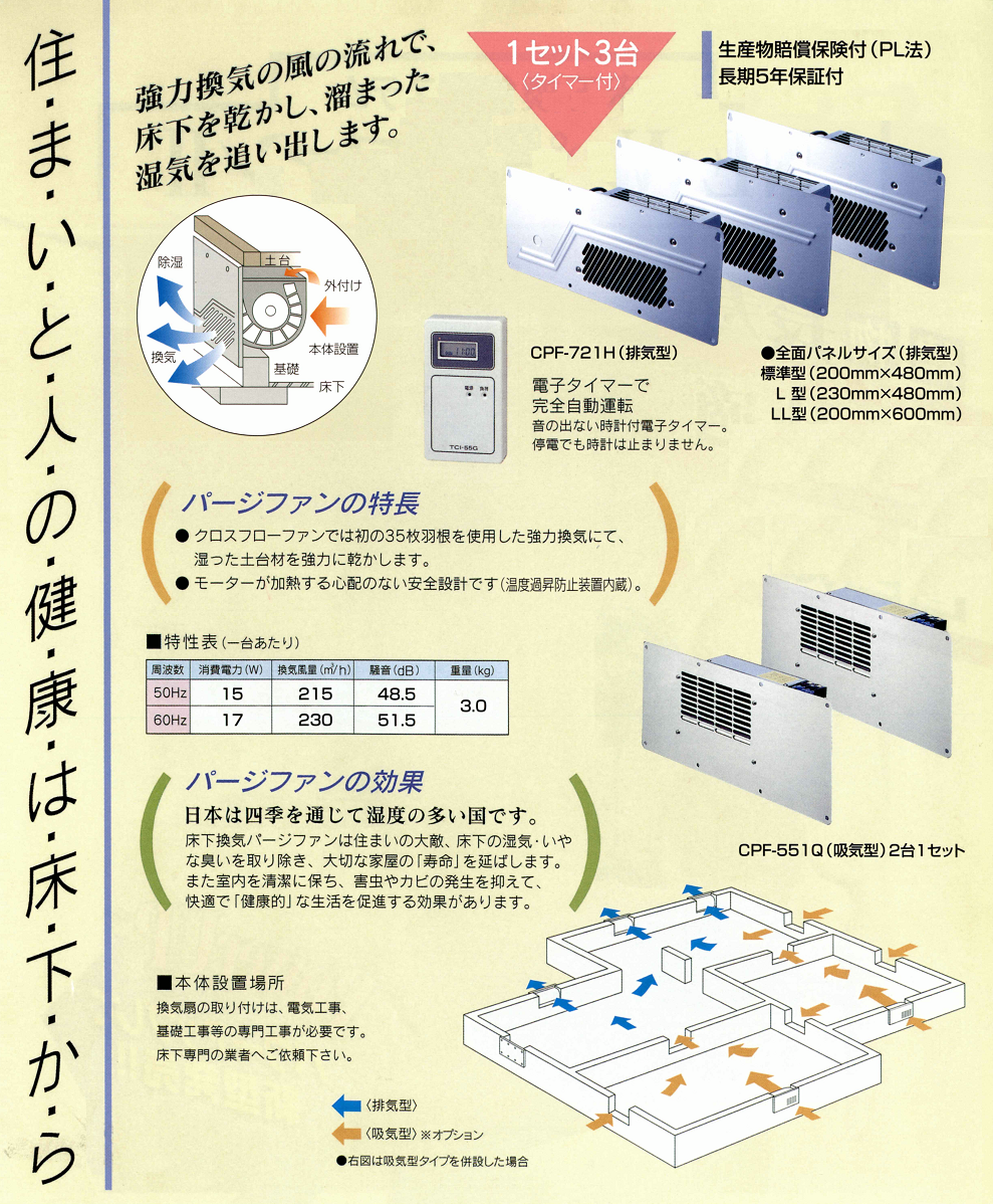 床下換気システムNEWパージファンⅡ・パージファンQの通信販売