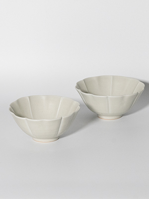 緑白釉4.5寸輪花鉢 - 土井善男 作家もの器 | zakka土の記憶 オンライン