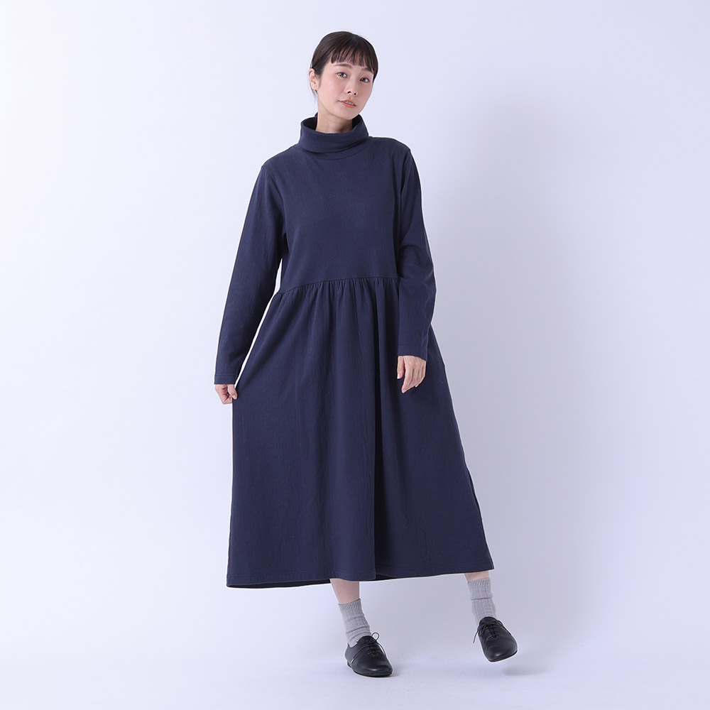 つちふわ】カットソータートルネックワンピース【0699TO-73344】