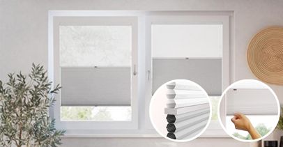 ツインハニカムシェード | 採光/シアーと遮光生地がひとつになった画期