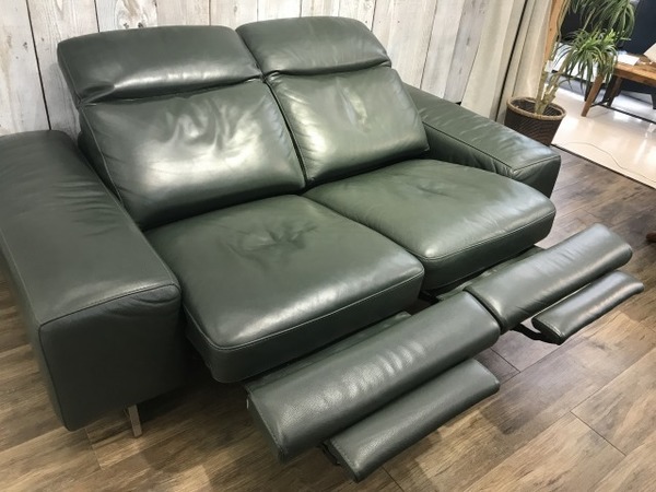 GMFK156○IDC大塚家具 KEN OKUYAMA 総革 リクライニングチェ GMFK156