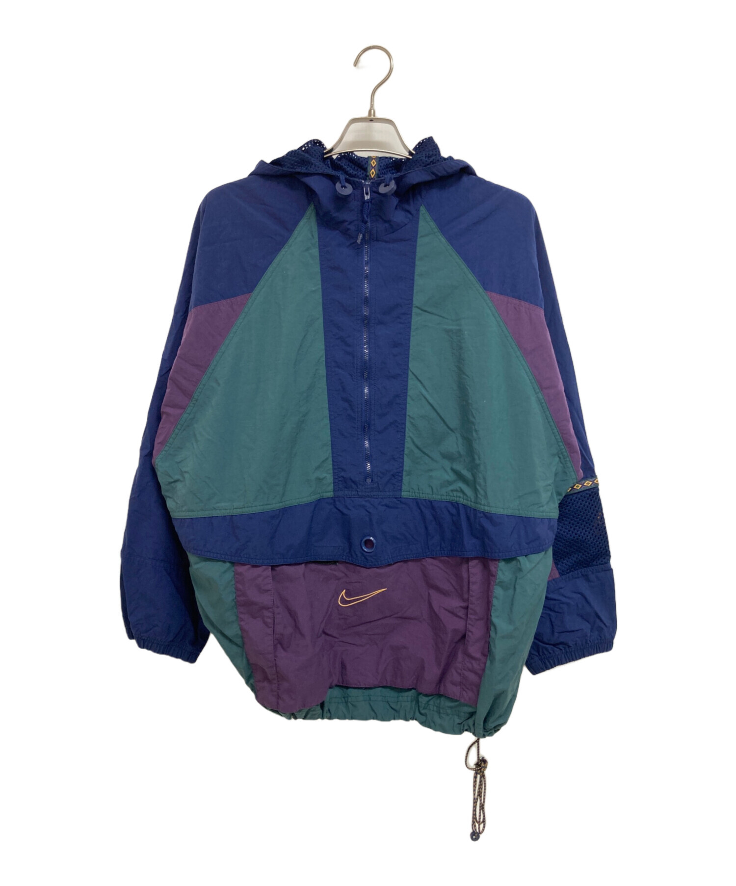 中古・古着通販】NIKE (ナイキ) アノラックパーカー グリーン×ネイビー