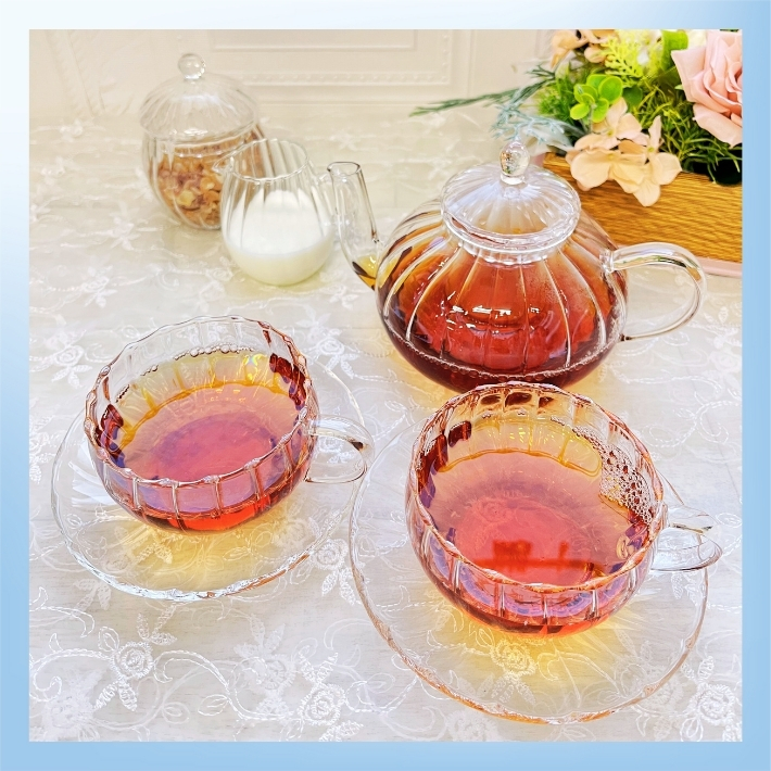 ティーフォーツー ウェーブティータイムセット ） 耐熱ガラス ティー