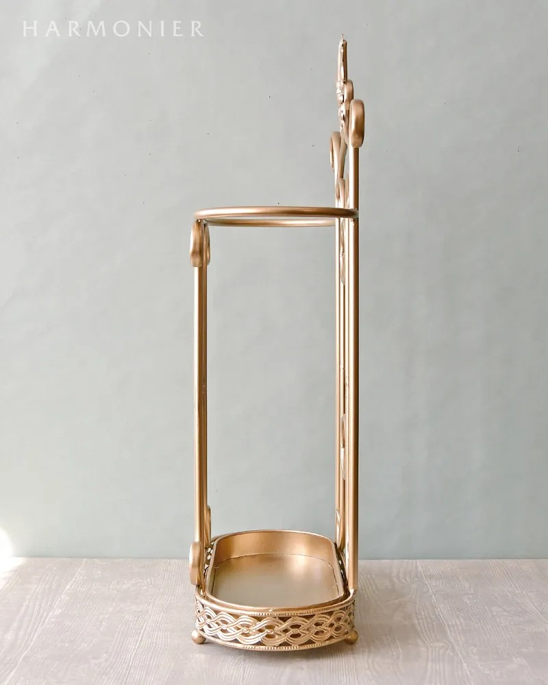 アラベスク アンブレラスタンド オーバル ゴールド 傘立て 雨の日