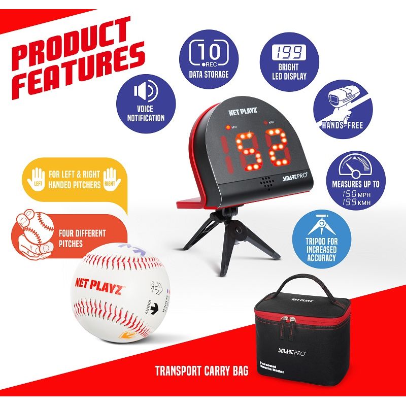 Net Playz Baseball Pitch Trainer Speed Radar + Finger Placement
